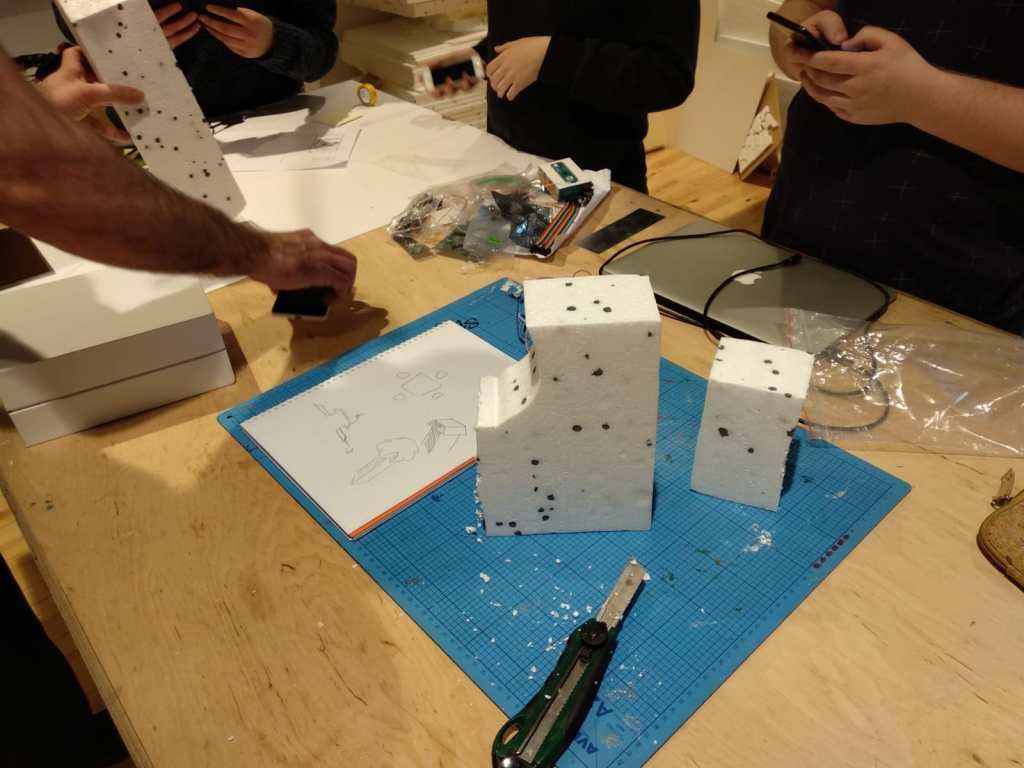 Carving the Styrofoam
